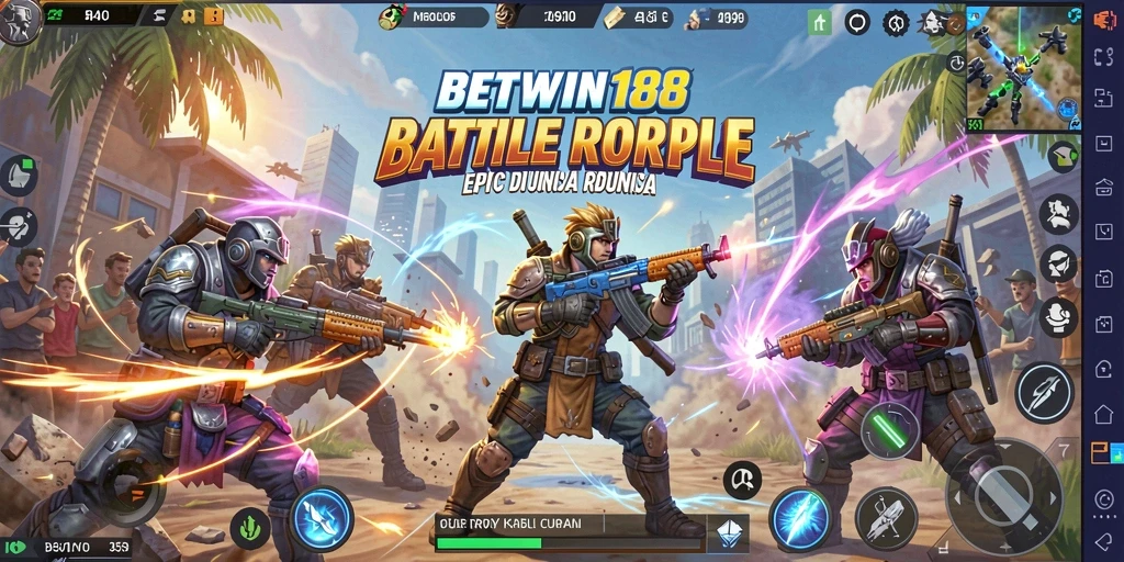 Screenshot BETWIN188 menampilkan aksi seru dalam gameplay Battle Royale.