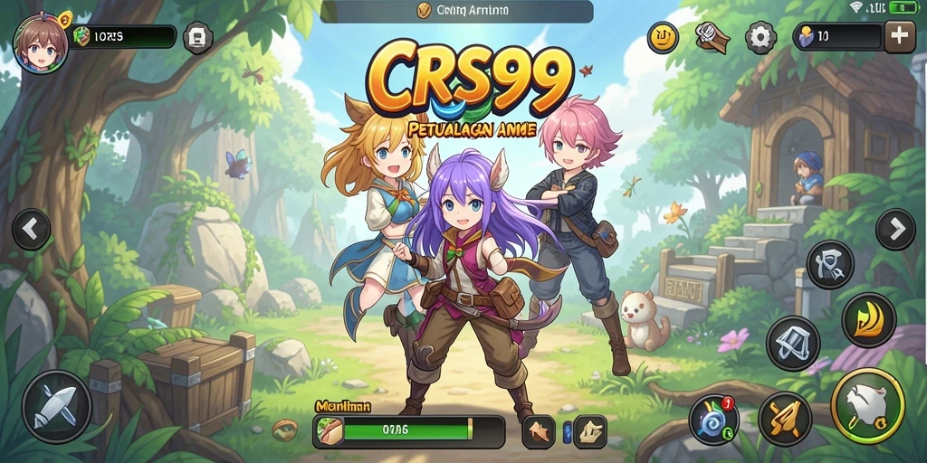 Tampilan gameplay CRS99 yang menarik dan penuh warna.