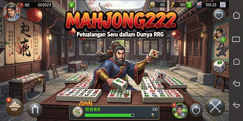 Tampilan gameplay MAHJONG222 yang seru dengan elemen RPG dan teka-teki.