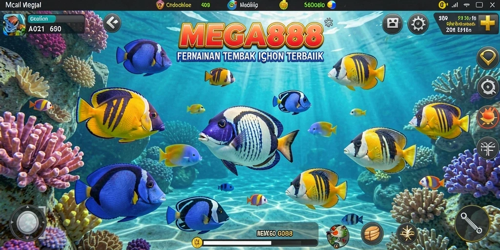 Tampilan gameplay seru dari MEGA888 dengan aksi Tembak Ikan.