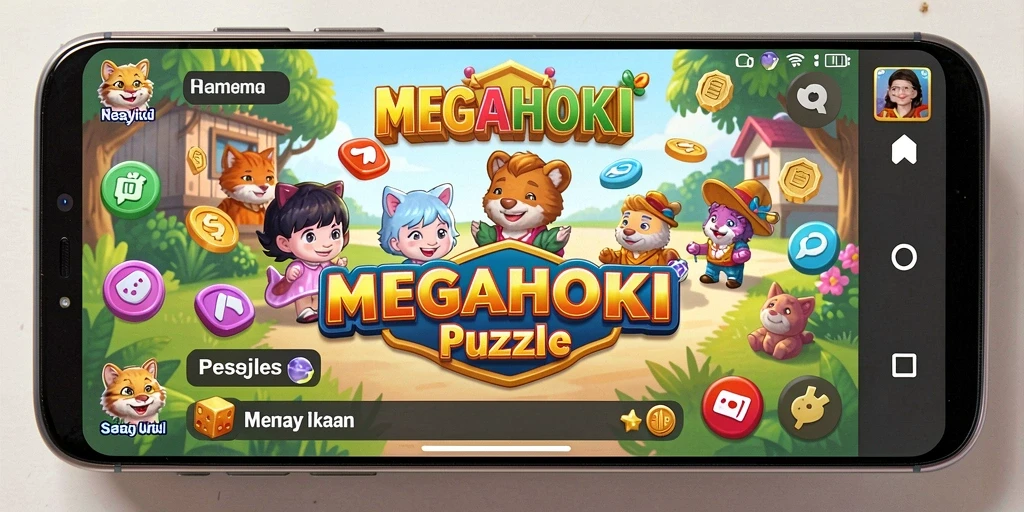 Screenshot gameplay MEGAHOKI yang menunjukkan serunya memainkan Puzzle.