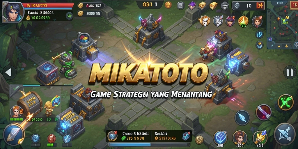 Screenshot menunjukkan gameplay penuh strategi dalam MIKATOTO.