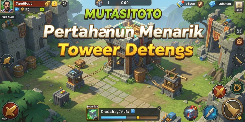 Tampilan gameplay Tower Defense yang seru dan mendebarkan di MUTASITOTO.
