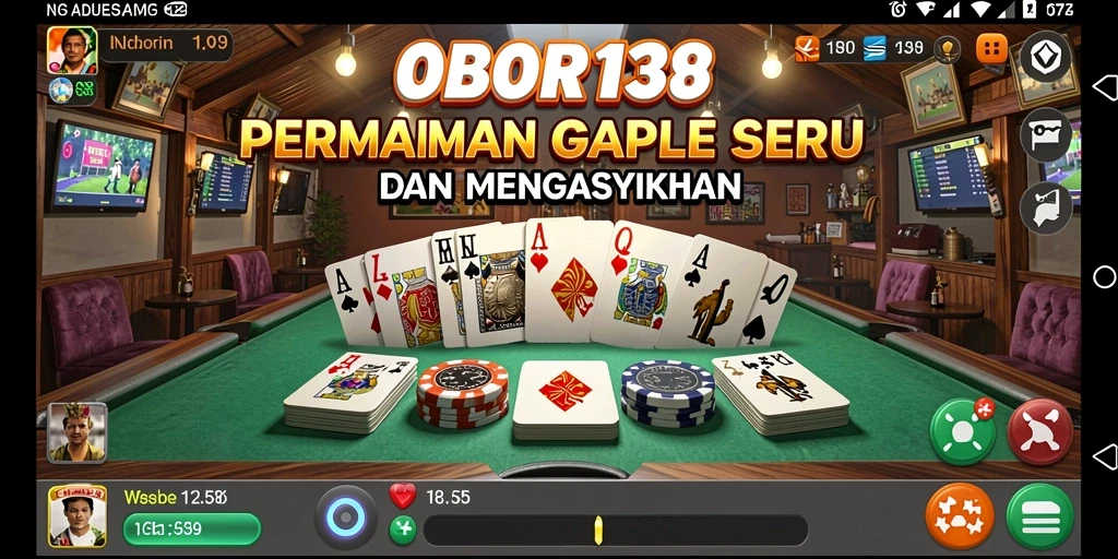 Screenshot utama OBOR138 menampilkan gameplay Gaple yang menarik.