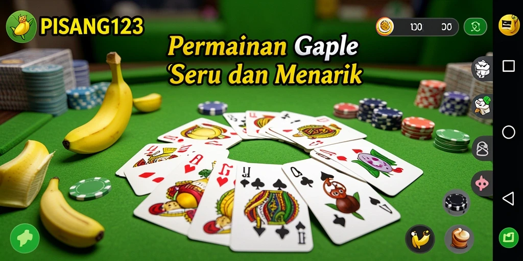 Screenshot utama PISANG123 menampilkan gameplay Gaple yang seru dan menarik.