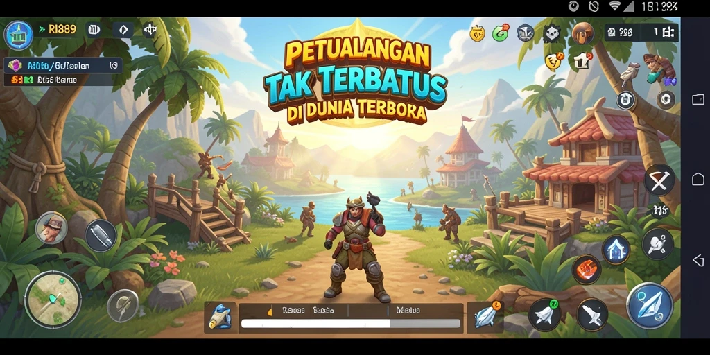 Screenshot gameplay Open World dari RI889 yang menunjukkan eksplorasi luas.