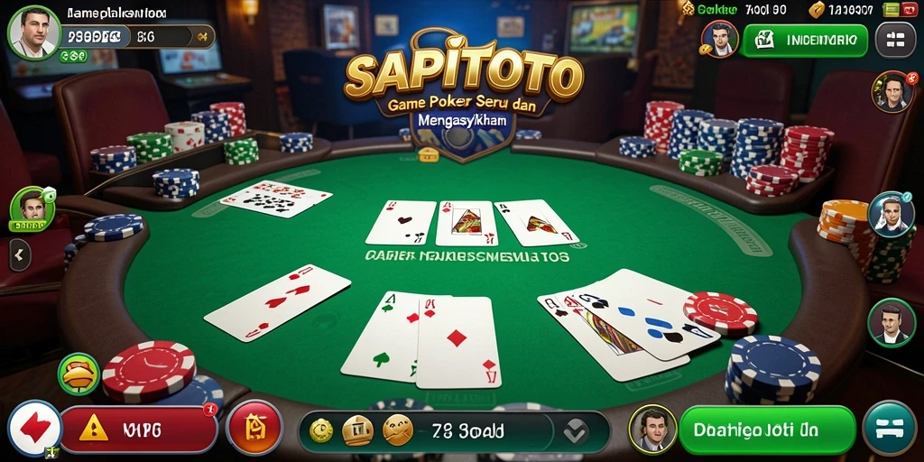 Tampilan gameplay poker yang memukau dan mendebarkan.