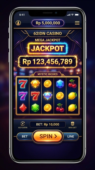 Screenshot tampilan utama aplikasi 62idn.